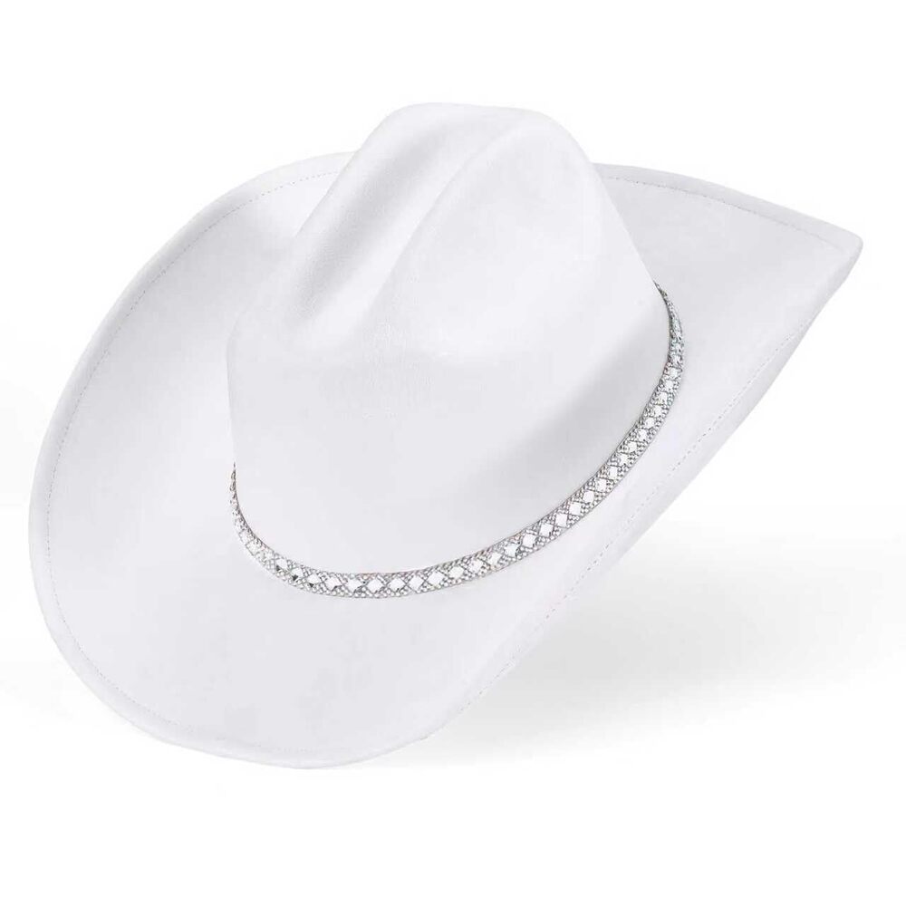 9729 22.8" Faux Suede Western Cowboy Hat, 3.7" Wide Brim with Adjustable